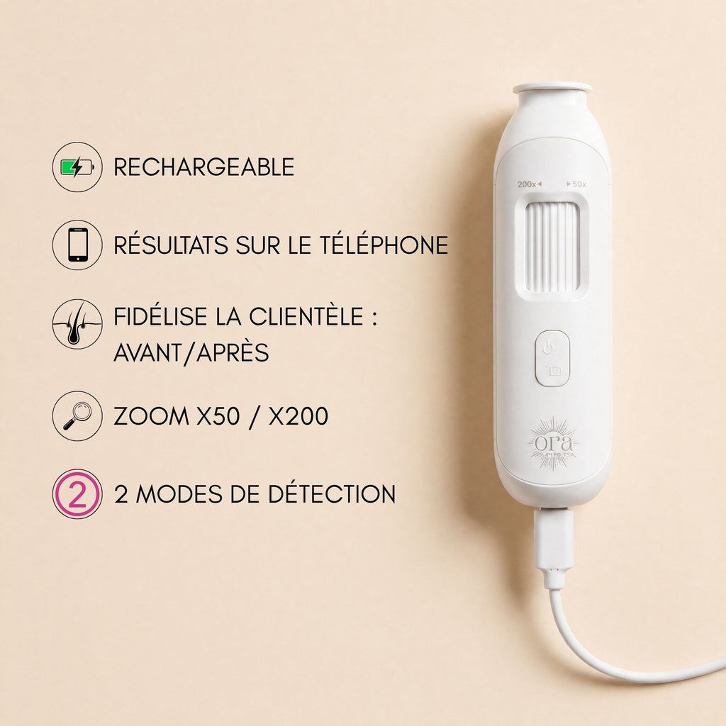 Analyseur de cuir chevelu HD sans fil